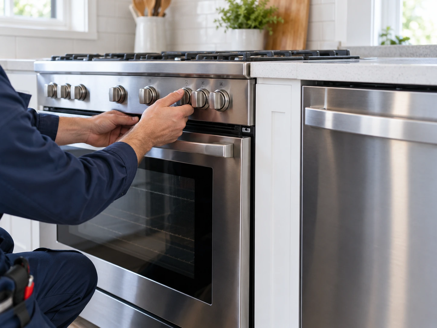 Kitchen range and dishwasher